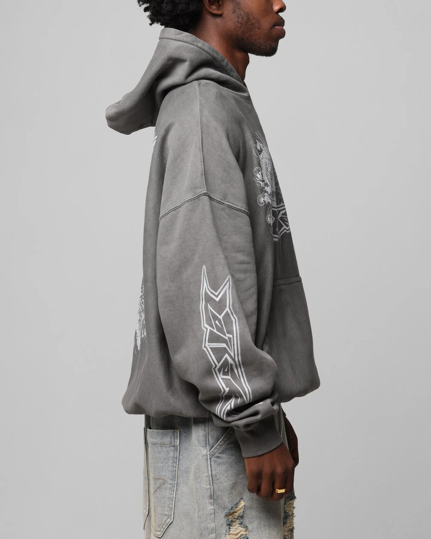 Loiter Draco Born Hoodie Washed Charcoal