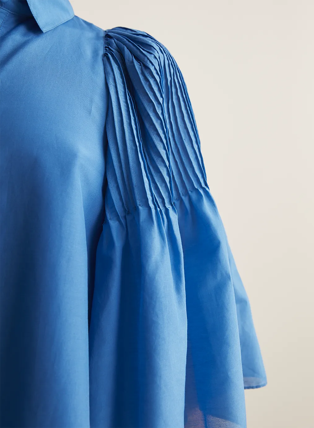 Lorraine Silk Cotton Trapeze Shirt | Cerulean Blue