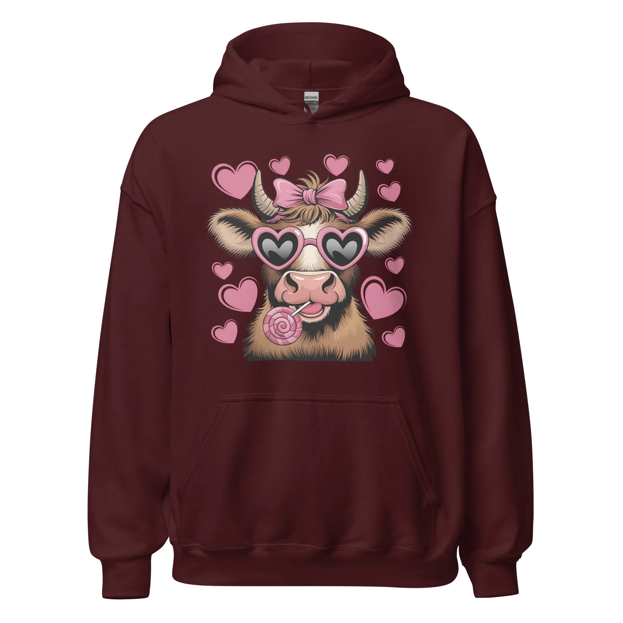 Love Highland Pink - Cozy Valentine’s Day Hoodie - Romantic Designs for 2025