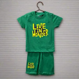Lucido - T-Shirt & Shorts - Green - Wonder