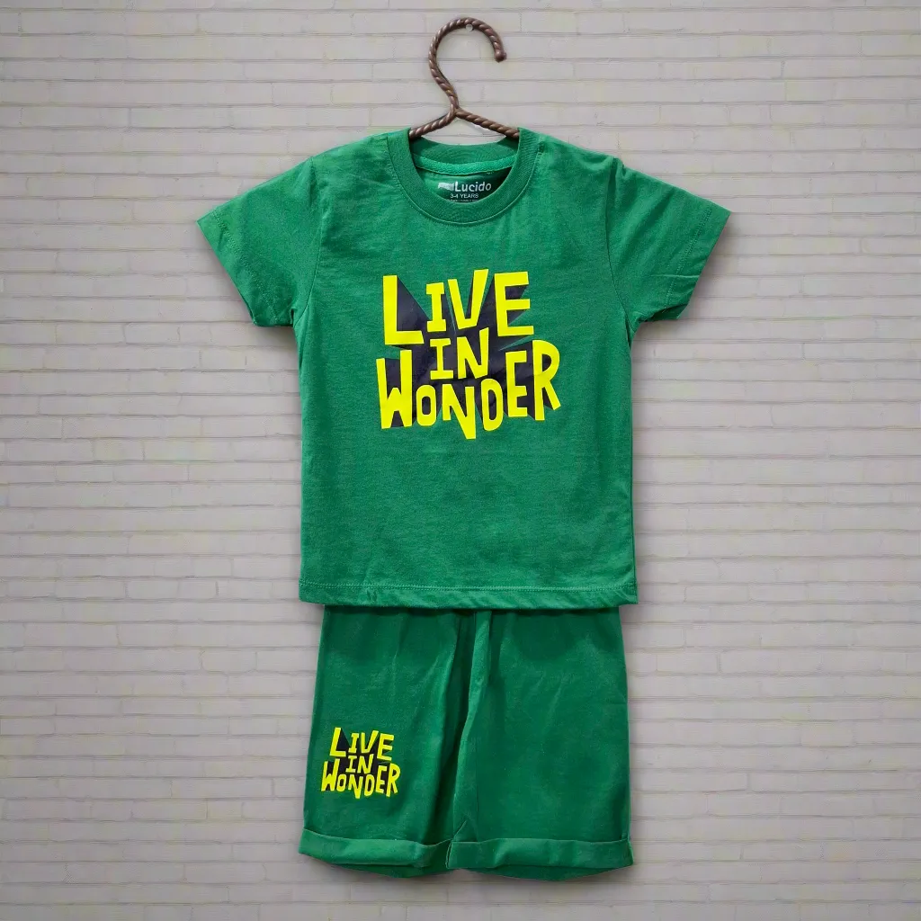 Lucido - T-Shirt & Shorts - Green - Wonder