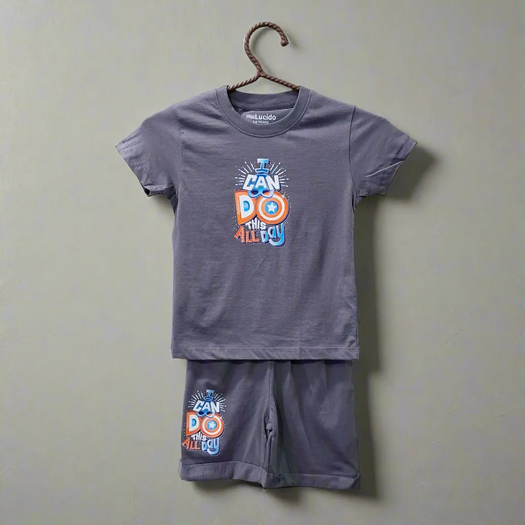 Lucido - T-Shirt & Shorts - Grey - Do This