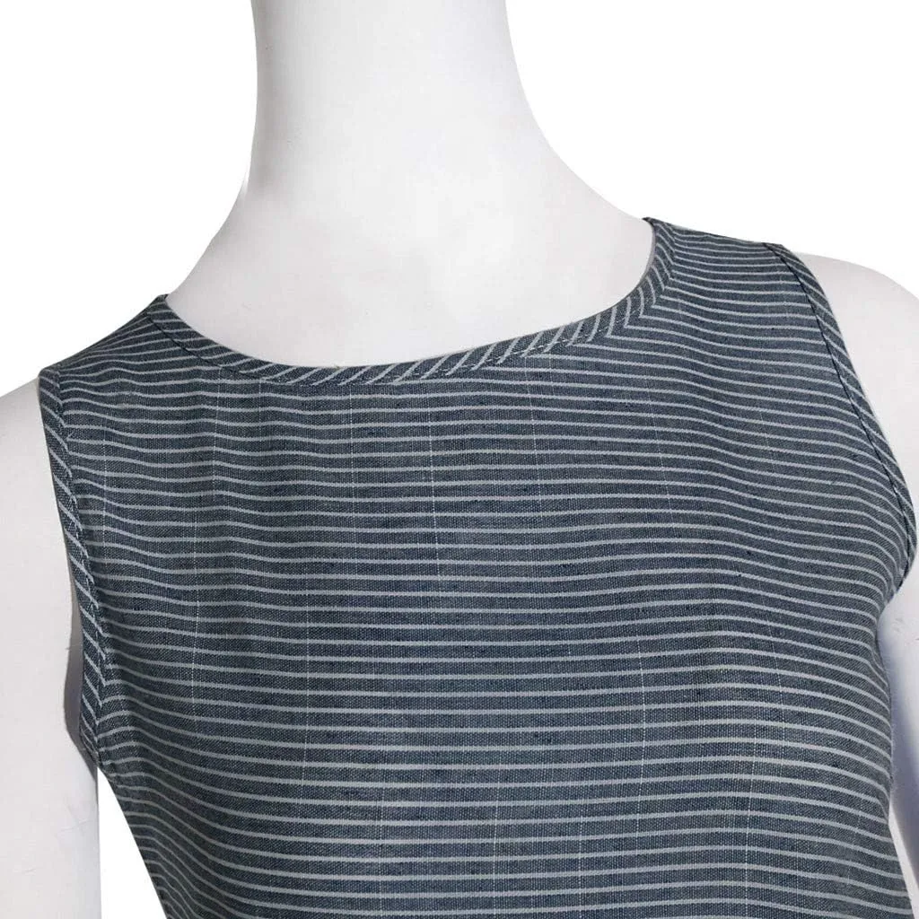 Maxi Dress for Women,2024 Summer Trendy Plain Plus Size Cotton Linen Dress,Casual Crewneck Sleeveless Flowy Sundress
