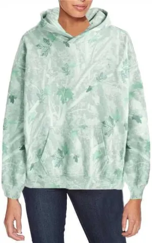 Melliflo Women's Camo Hoodies Maple Leaf Print Oversized Hooded Pullover Sweatshirts with Pocket Fall Fashion Outfits
