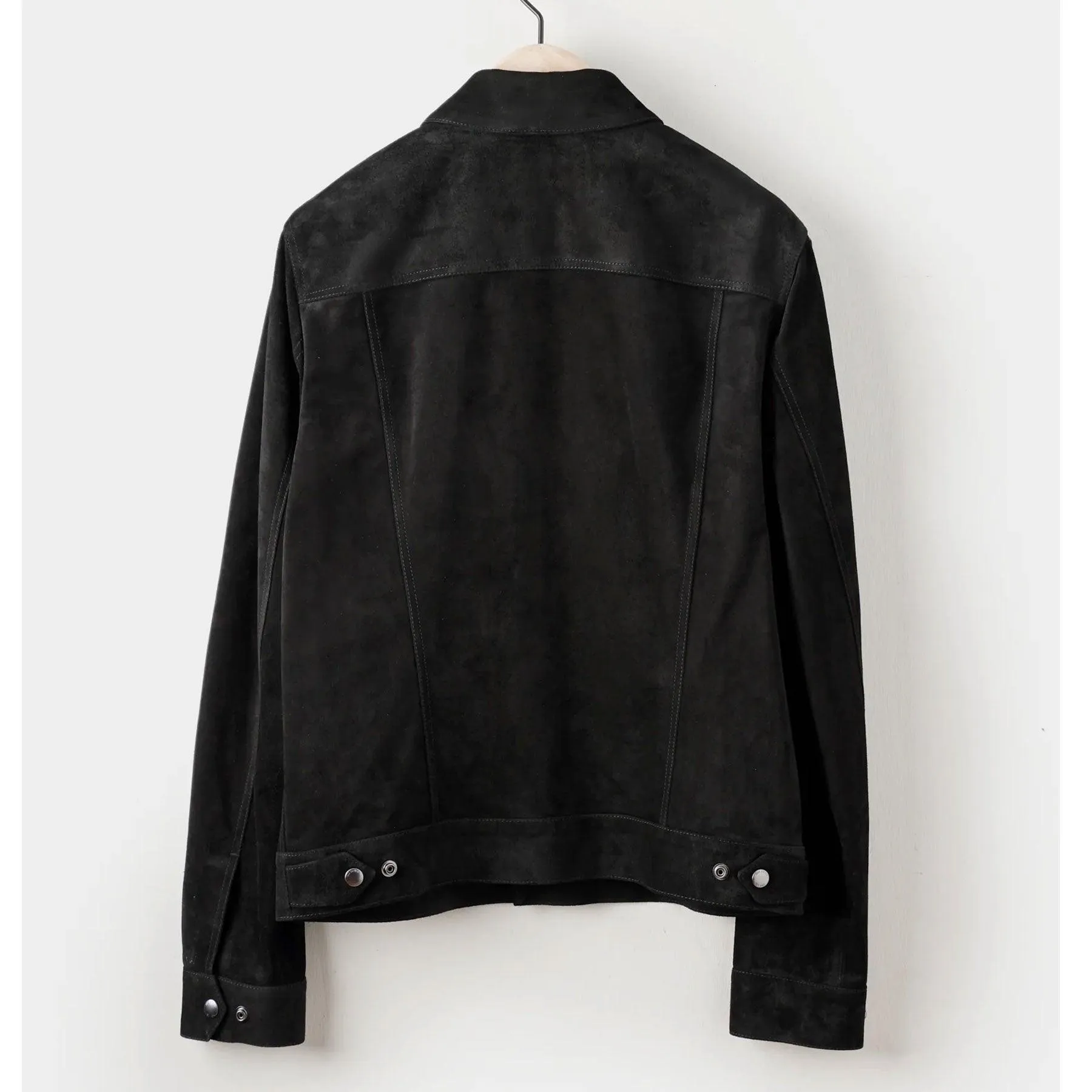 Men’s Black Suede Leather Jacket Shirt Jeans Style