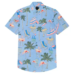 Mens Button Down Shirt - Beach Party