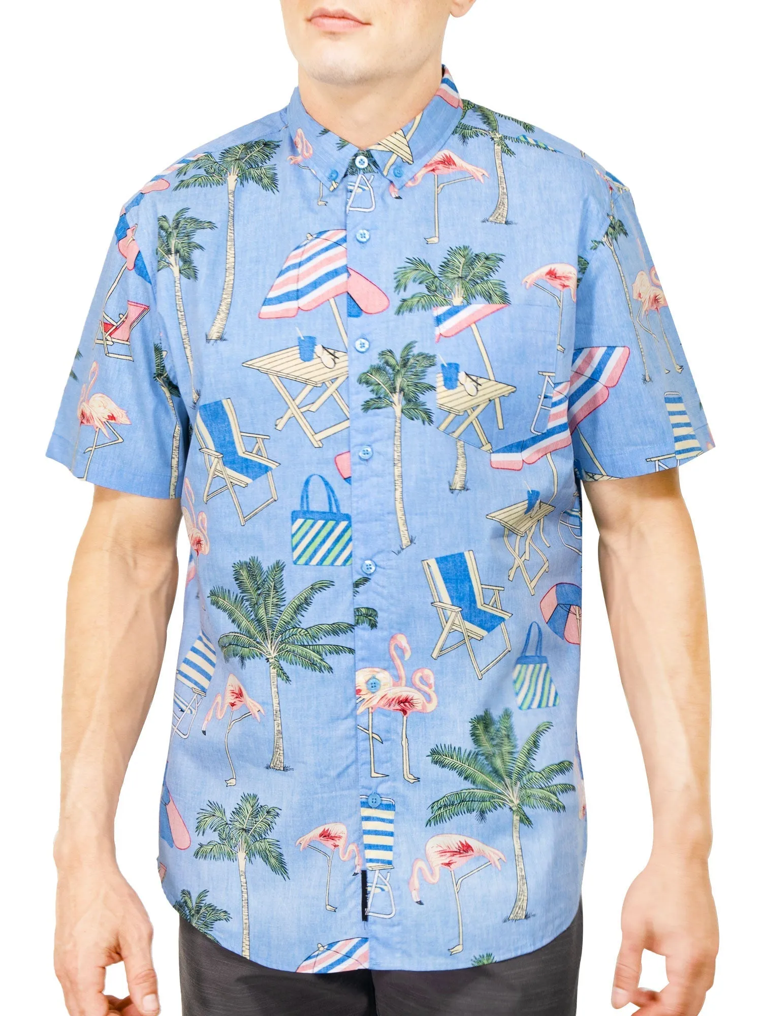 Mens Button Down Shirt - Beach Party