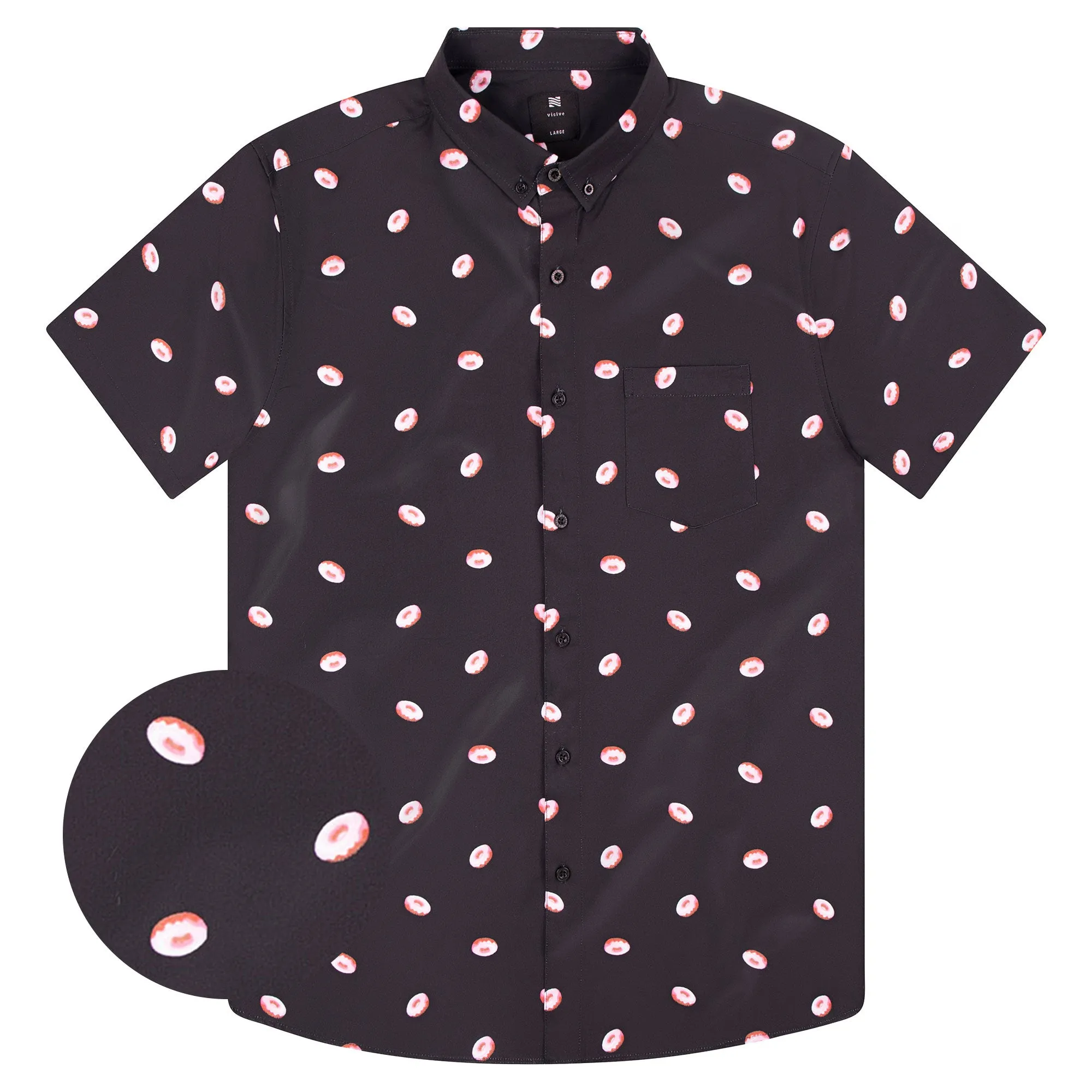 Mens Button Down Shirt - Donuts ( Stretch )