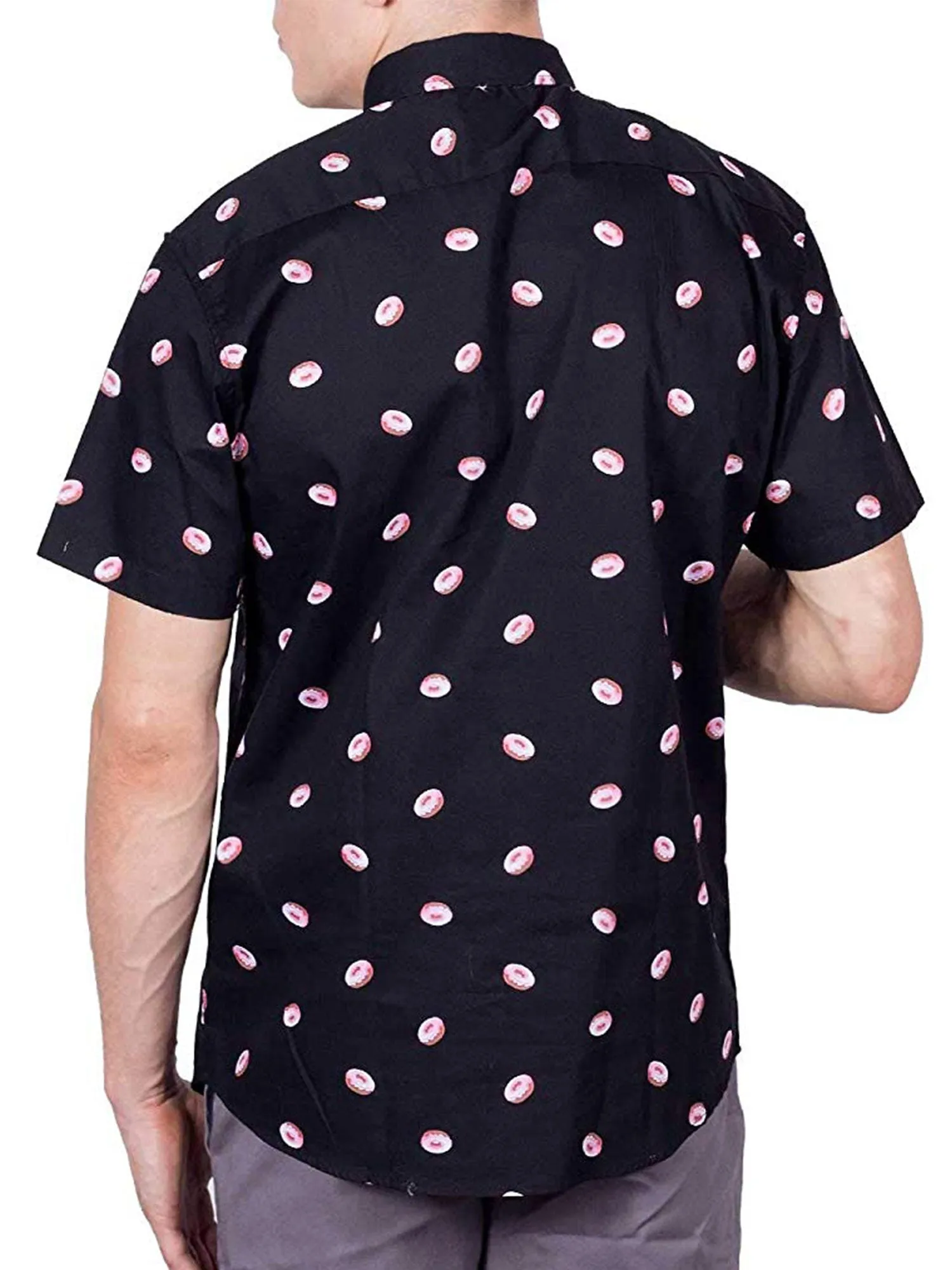 Mens Button Down Shirt - Donuts ( Stretch )