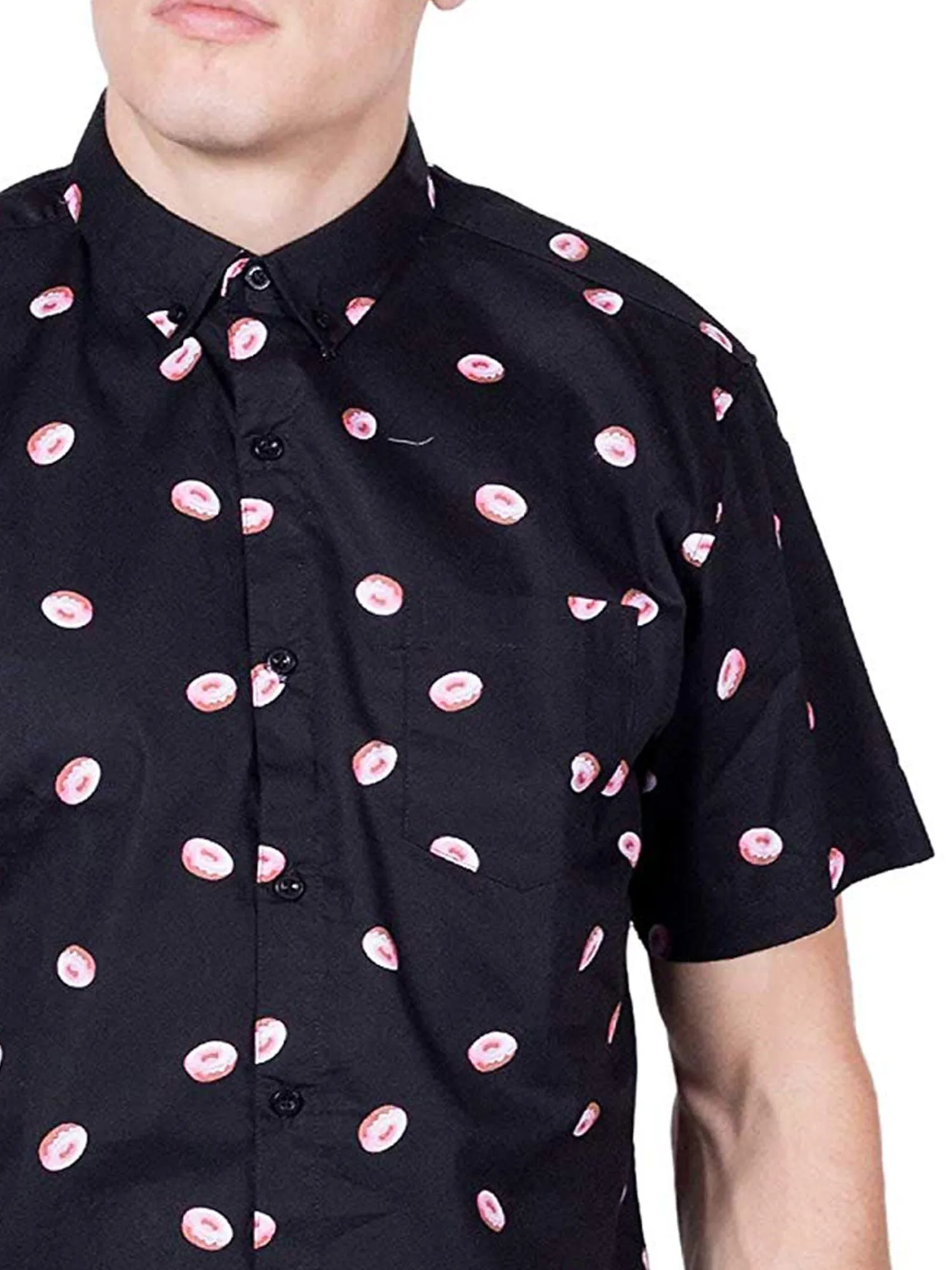 Mens Button Down Shirt - Donuts ( Stretch )
