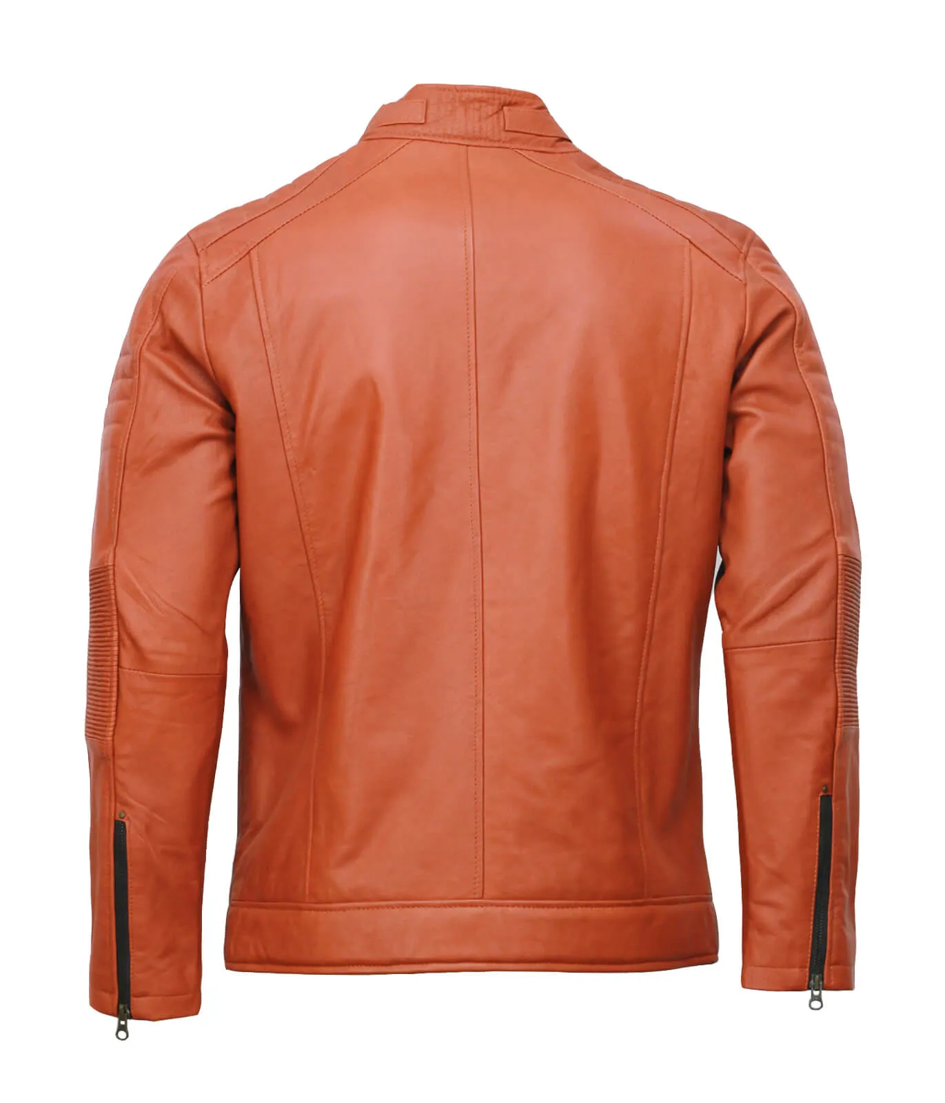 Men’s Café Racer Brown Biker Leather Jacket