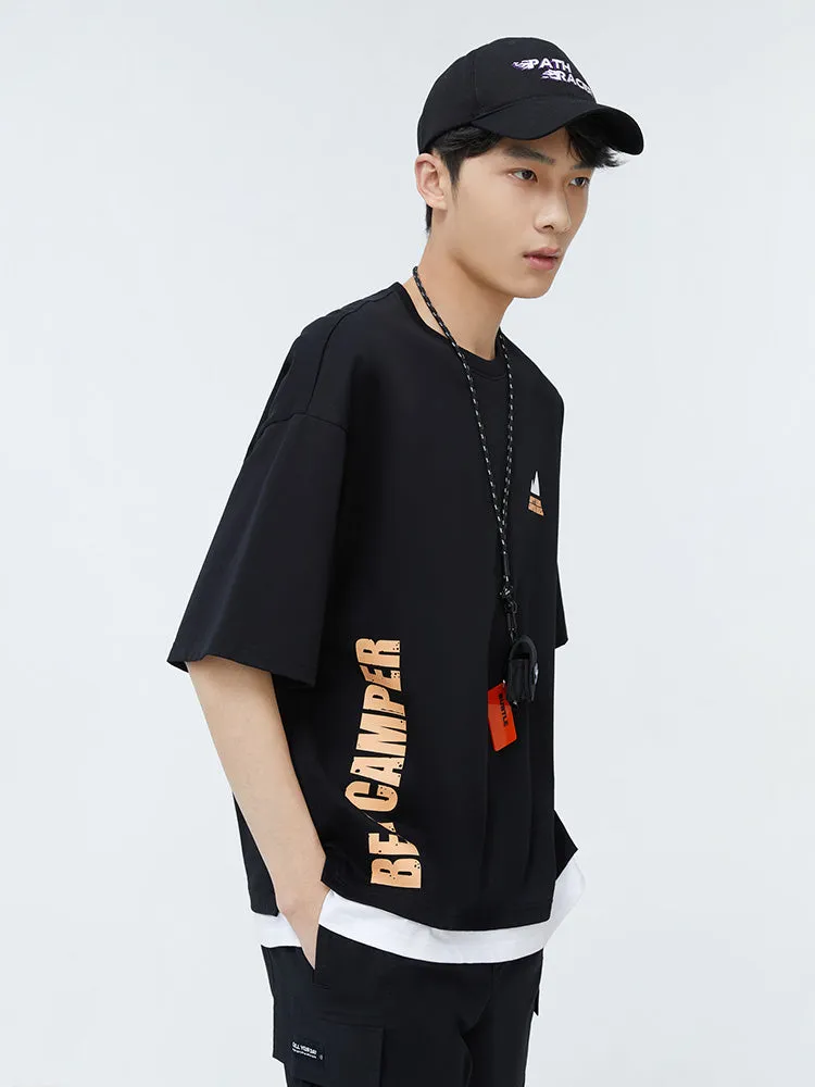 Men's Double-yarn Cotton Single Jersey Round Neck Short Sleeves T-Shirt