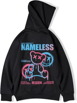 Men's Oversized Fashion Hip-Hop Pullover Couple Hoodies smile bear Graphic Hoodies for Teens Men Women Youth