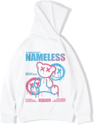 Men's Oversized Fashion Hip-Hop Pullover Couple Hoodies smile bear Graphic Hoodies for Teens Men Women Youth
