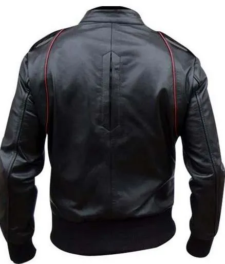 Mens Stylish Leather Motorcycle Jacket by TJS