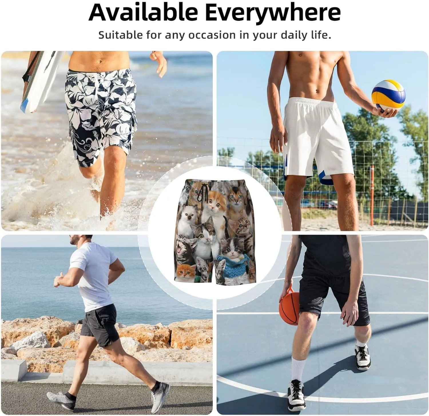 Mens Swim Trunks with Mesh Lining,Quick Dry Swimsuit Board Shorts Beach Pants Swimwear Bathing Suits