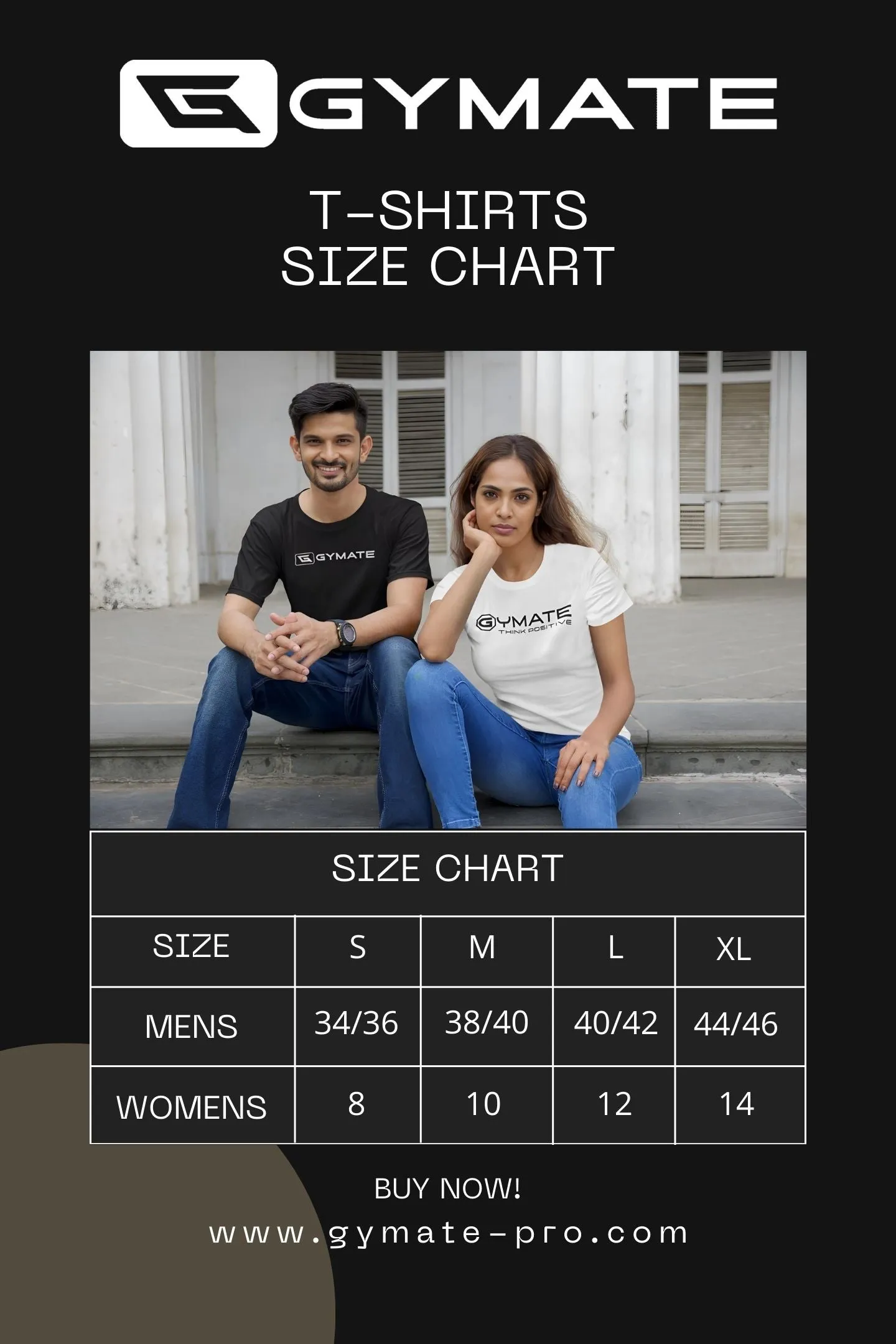 Mens T shirts Original Gymate [chest]