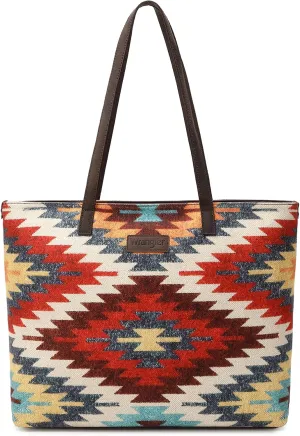 Montana West Wrangler Tote Bag for Women Canvas Shoulder Handbag Aztec Purse