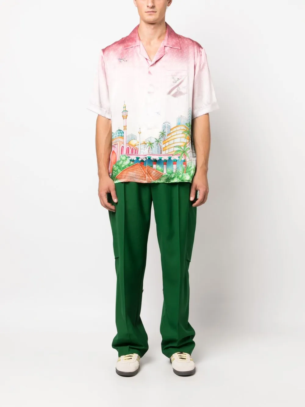 Morning City View silk shirt
