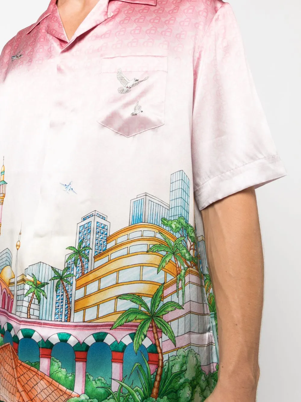 Morning City View silk shirt