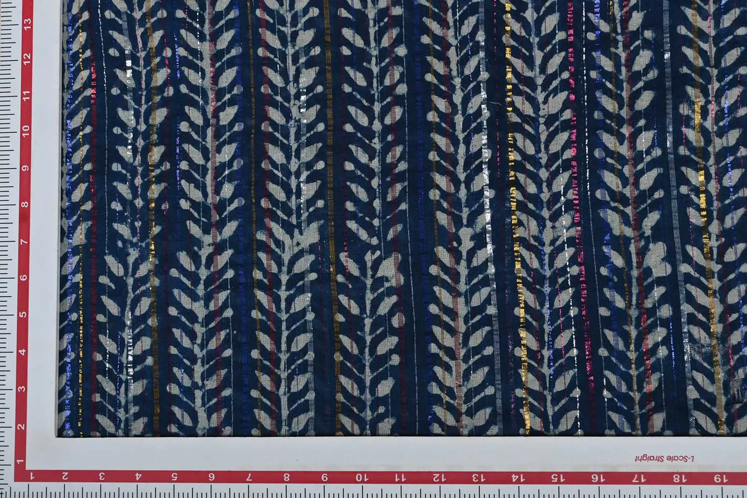 Multicolor Stripes Cotton Voile Lurex Fabric