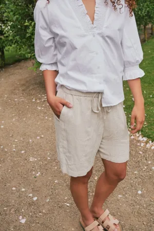Neo Noir - Santo Soft Linen Shorts - Natural