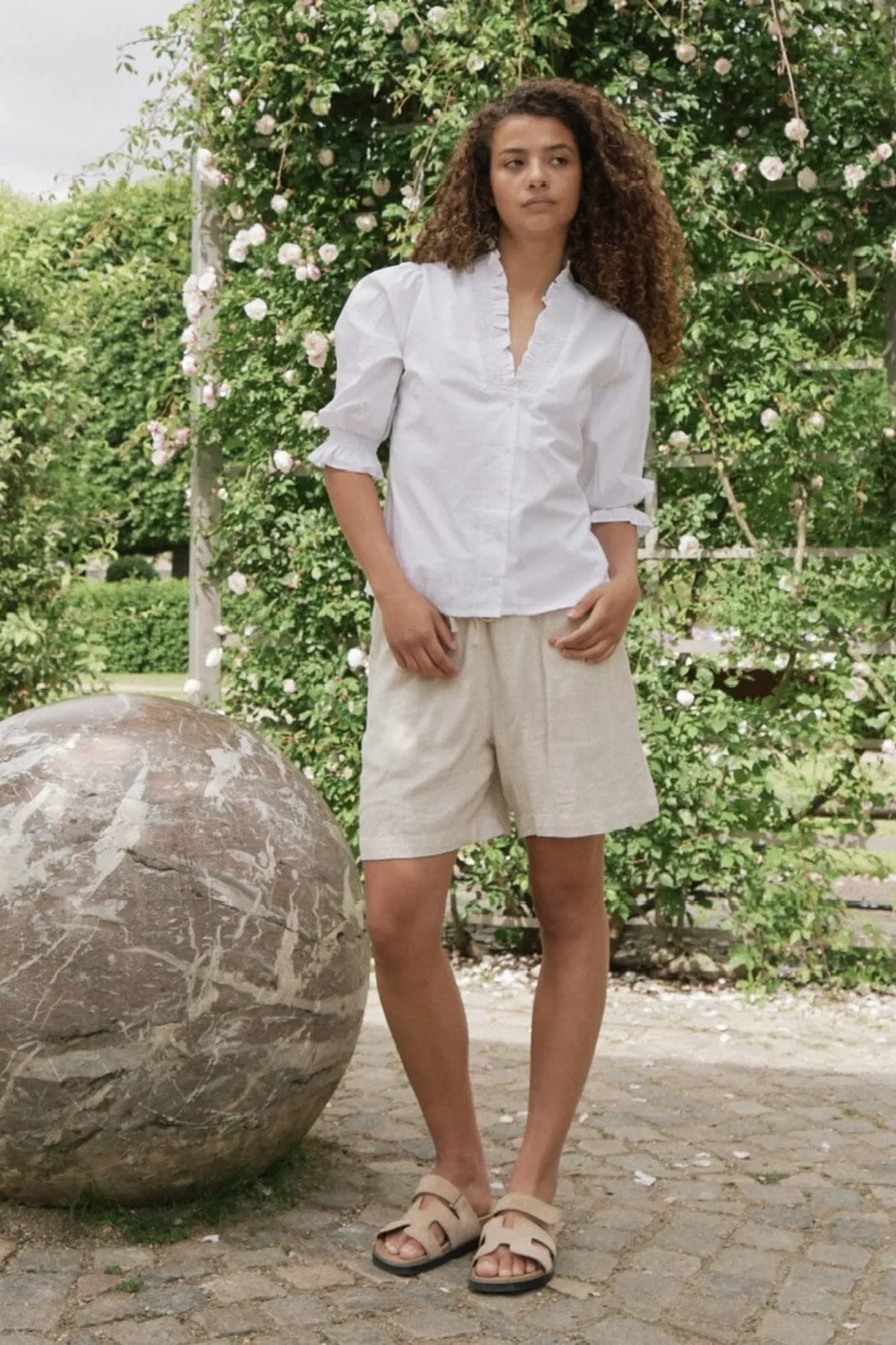 Neo Noir - Santo Soft Linen Shorts - Natural
