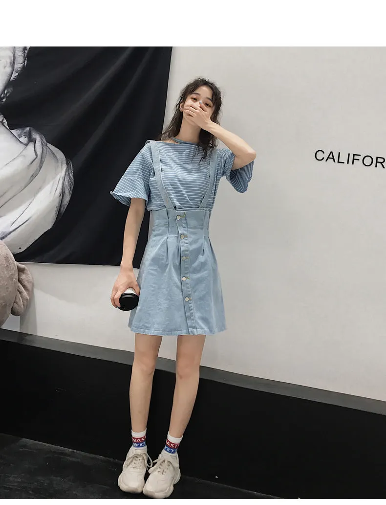 Niche Trendy Couple Summer Short Sleeve T-Shirt Korean INS Popular Elegant Dress Sets