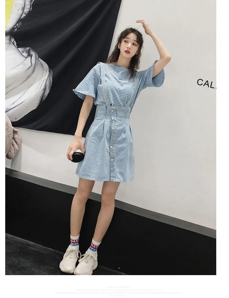Niche Trendy Couple Summer Short Sleeve T-Shirt Korean INS Popular Elegant Dress Sets