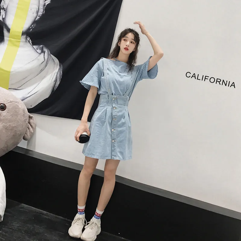Niche Trendy Couple Summer Short Sleeve T-Shirt Korean INS Popular Elegant Dress Sets