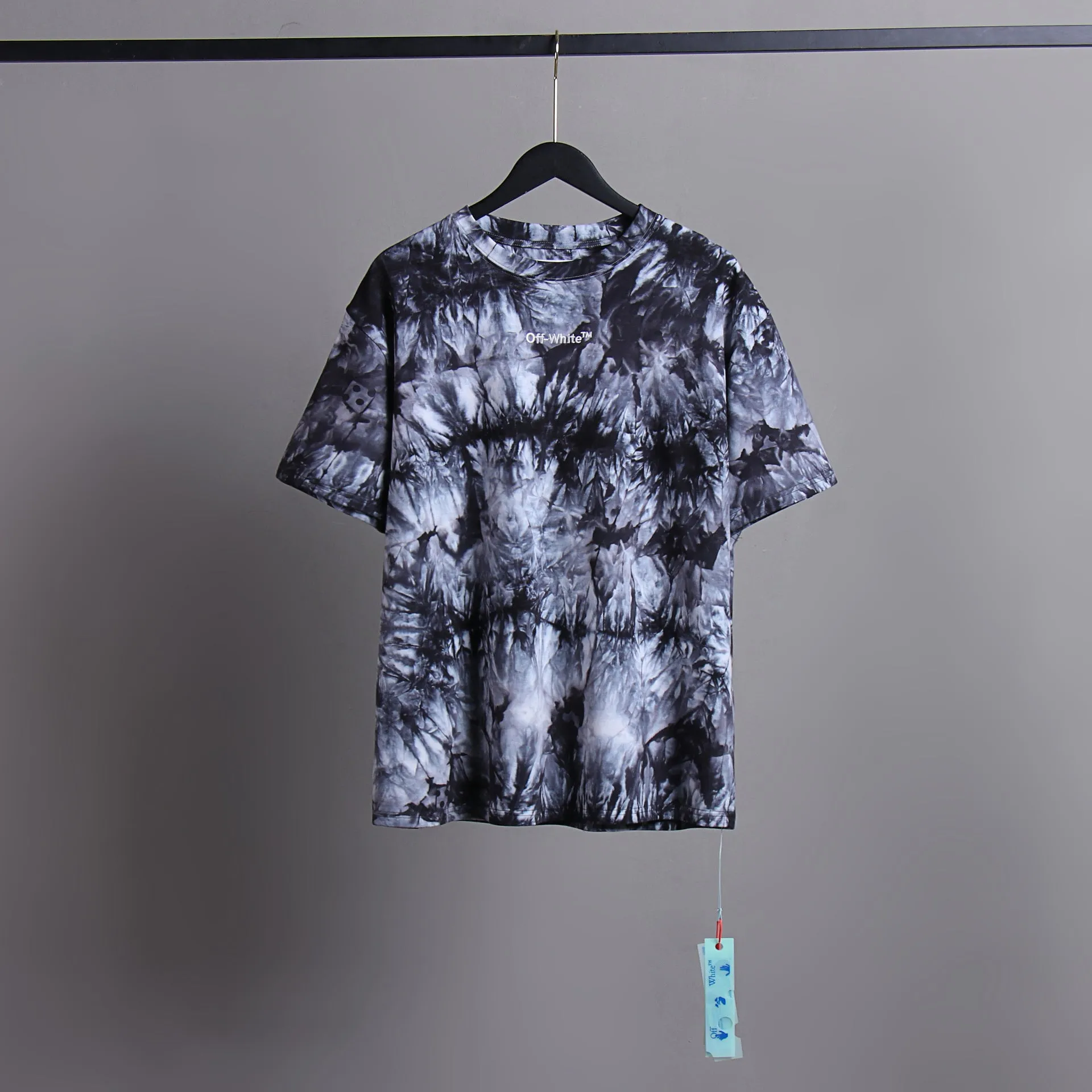 Off Whtie T Shirts Diagonal Arrow Print Male And Female Trendy Brand Short Sleeve