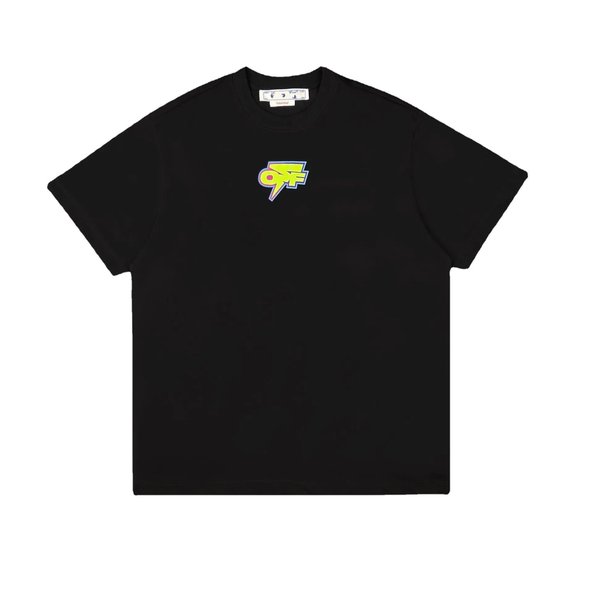 Off Whtie T Shirts Lightning Arrow Male And Female Trendy Brand Short Sleeve