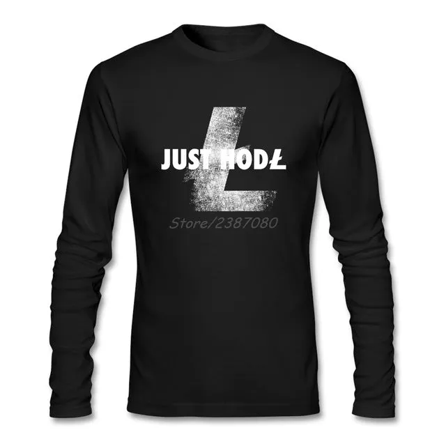 Order this  litecoin T Shirt Custom Long Sleeve Men's Clothes Just Hodl Litecoin