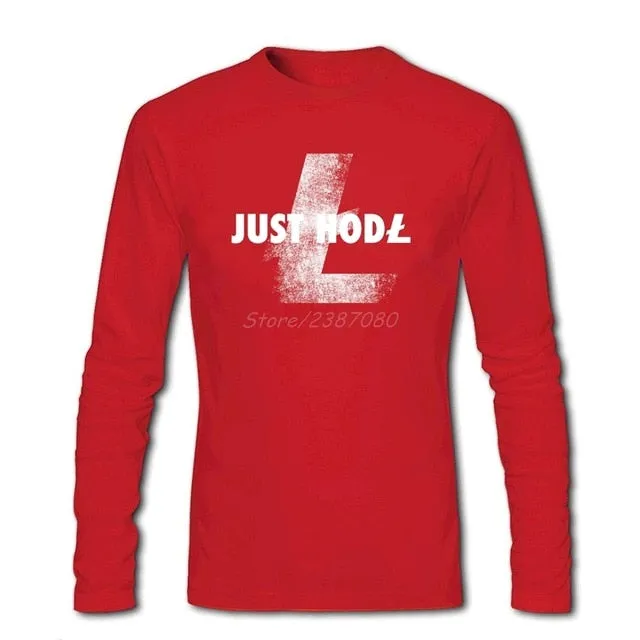 Order this  litecoin T Shirt Custom Long Sleeve Men's Clothes Just Hodl Litecoin