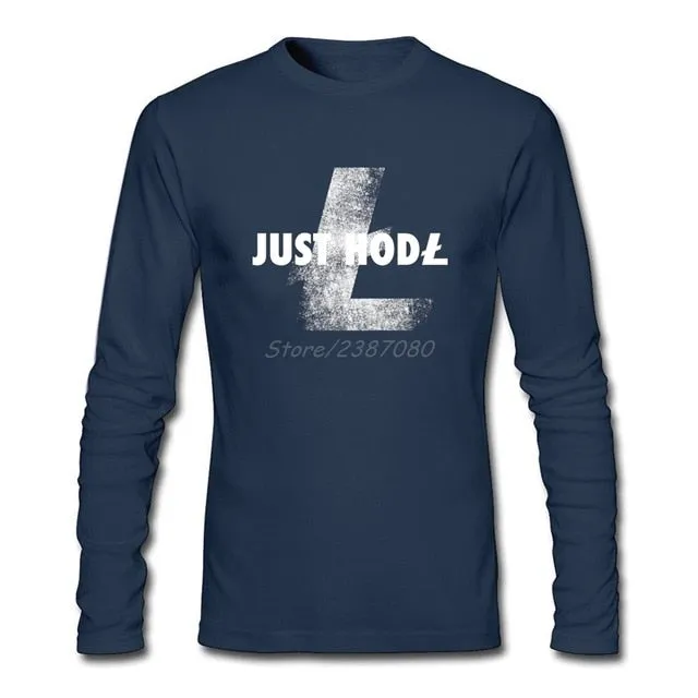 Order this  litecoin T Shirt Custom Long Sleeve Men's Clothes Just Hodl Litecoin