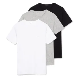 Paul Smith Organic Cotton Logo Lounge T-Shirts Three Pack White / Black / Grey