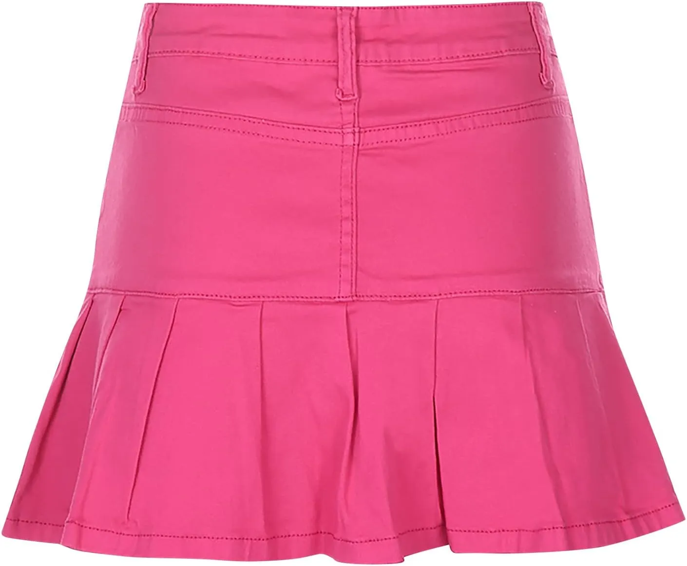 Pleated Skirts for Women Mid Waist Mini Jean Skirts Trendy Sweet Flare Hem A-Line Skirt Casual Comfy Denim Skirt