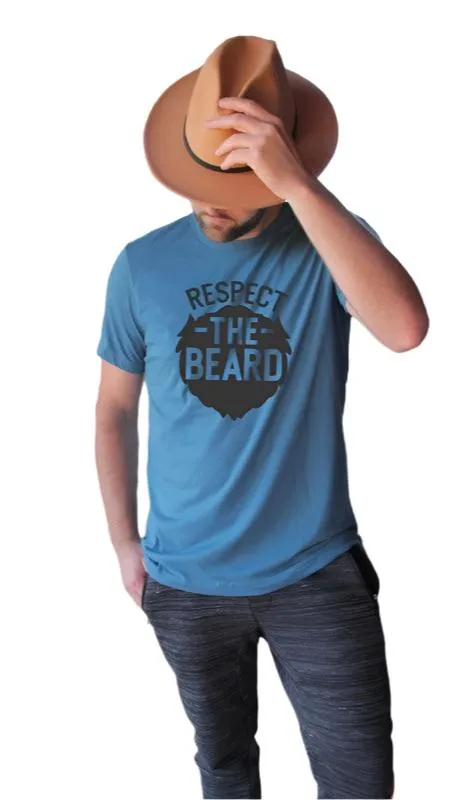 Plus Size Mens Respect the Beard Tee Shirts