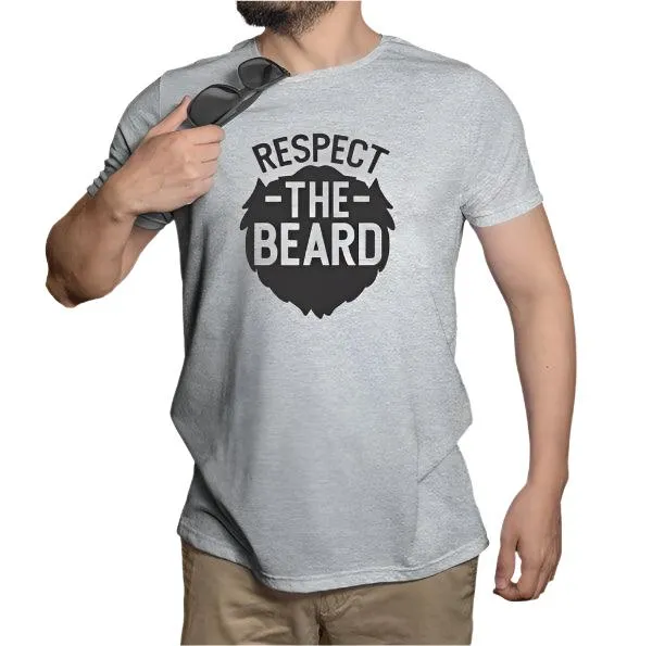 Plus Size Mens Respect the Beard Tee Shirts