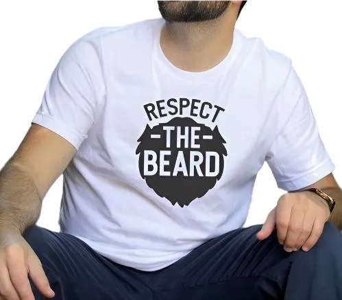 Plus Size Mens Respect the Beard Tee Shirts