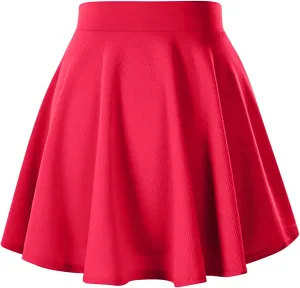 Plus Size Skirts for Women Flowy Pleated Skirts Casual Skater Skirt A-Line Mini Skirts High Wiasted Basic Skirts