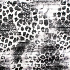 Printed Polyester - WILD LIFE - Leopard - White