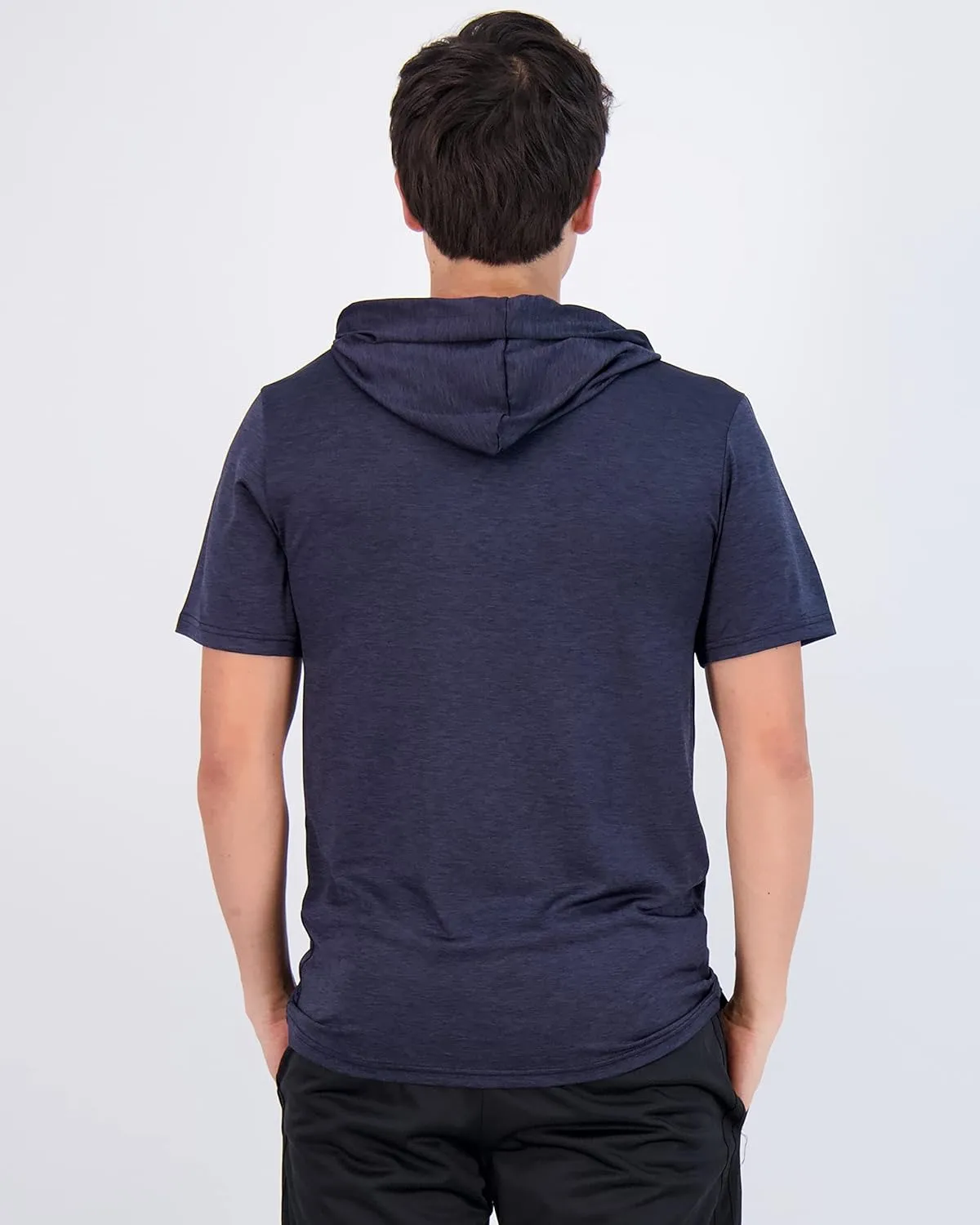 Real Essentials 3 Pack: Men's Dry Fit Short Sleeve Active Athletic Hoodie Pullover Sweatshirt (Available in Big & Tall)