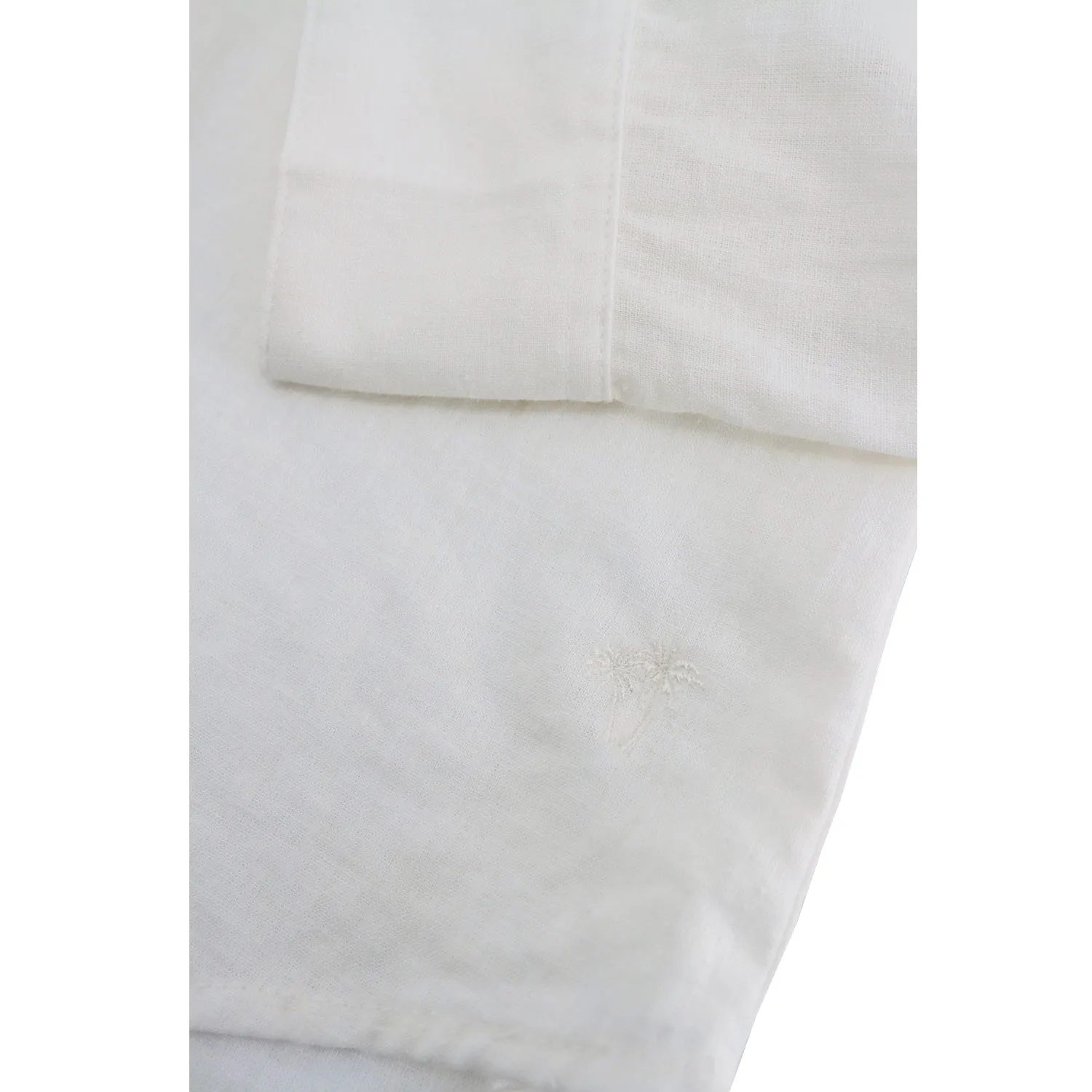 Relaxed Fit Linen Button-Down Shirts - White