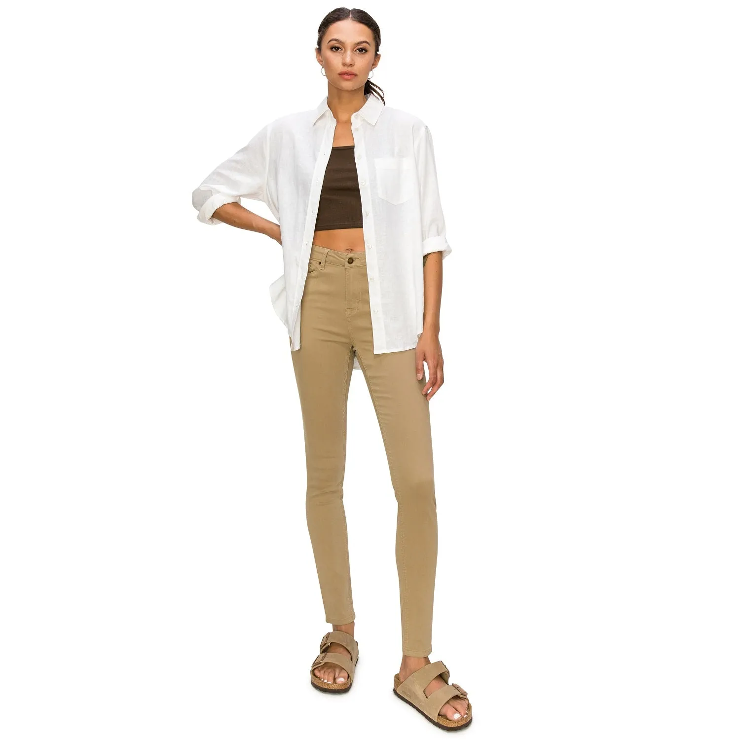 Relaxed Fit Linen Button-Down Shirts - White