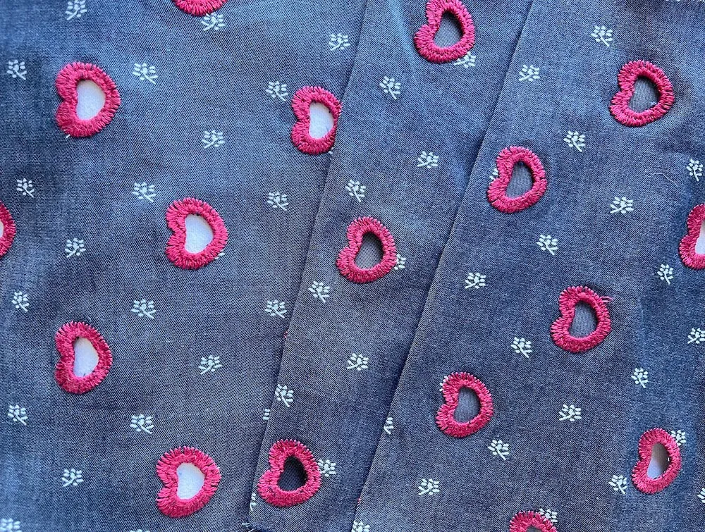 Rodeo Sweetheart Stretch Chambray Cotton Eyelet (Made in Italy)