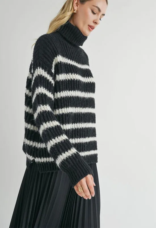 Sadie & Sage - Aki Turtleneck Sweater Black Ivory