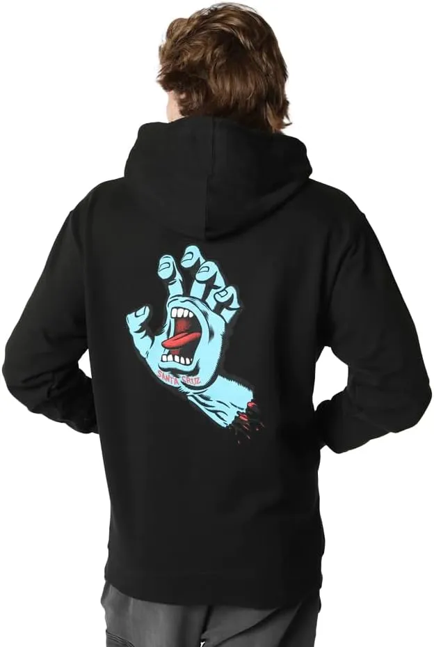 SANTA CRUZ Men's Pullover Hooded Sweatshirt Screaming Hand Skate Sweatshirt