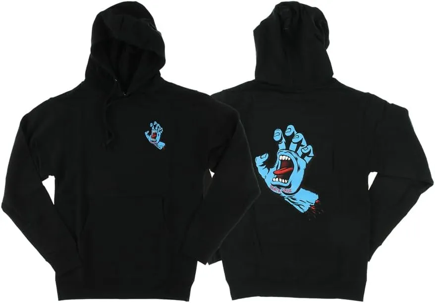 SANTA CRUZ Men's Pullover Hooded Sweatshirt Screaming Hand Skate Sweatshirt