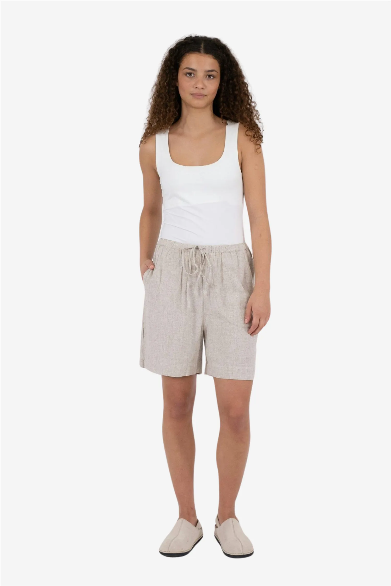 Santo Soft Linen Shorts Natural